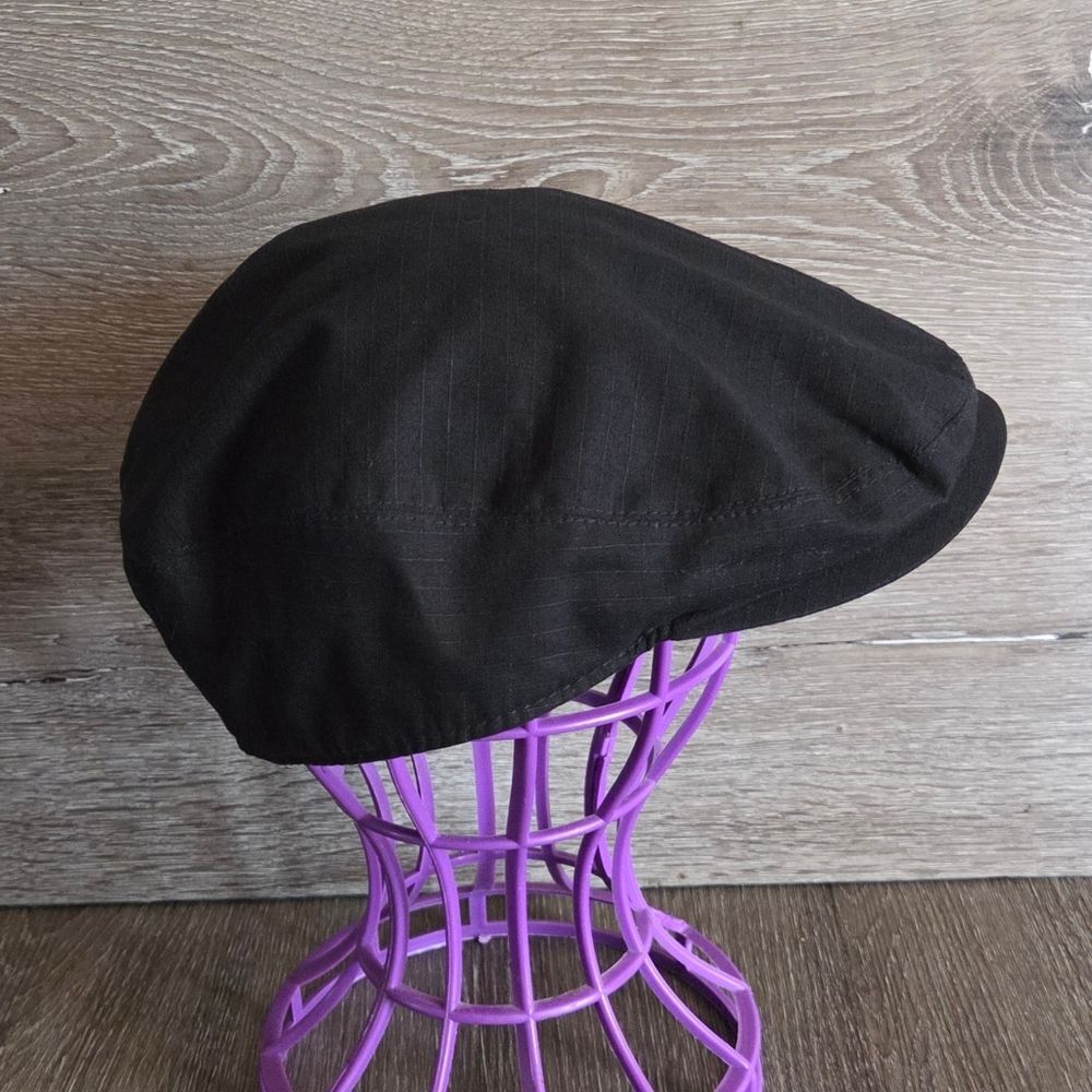 George Men's Black Flat Cap - Classic Driving/Newsboy Hat L-XL